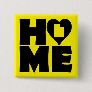 Carré 5 Cm Badge Épingle Bouton Accueil Maison Utah