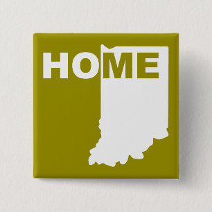 Carré 5 Cm Badge Épingle Bouton Indiana Maison Loin De L'État