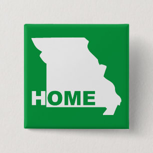 Carré 5 Cm Badge Épingle Bouton Missouri Maison Loin de l'Éta