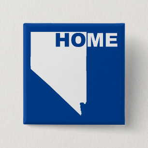 Carré 5 Cm Badge Épingle Nevada Maison Loin de l'État Bouton