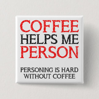 Carré 5 Cm Badge Épinglette Bouton Personne Café Personnifian