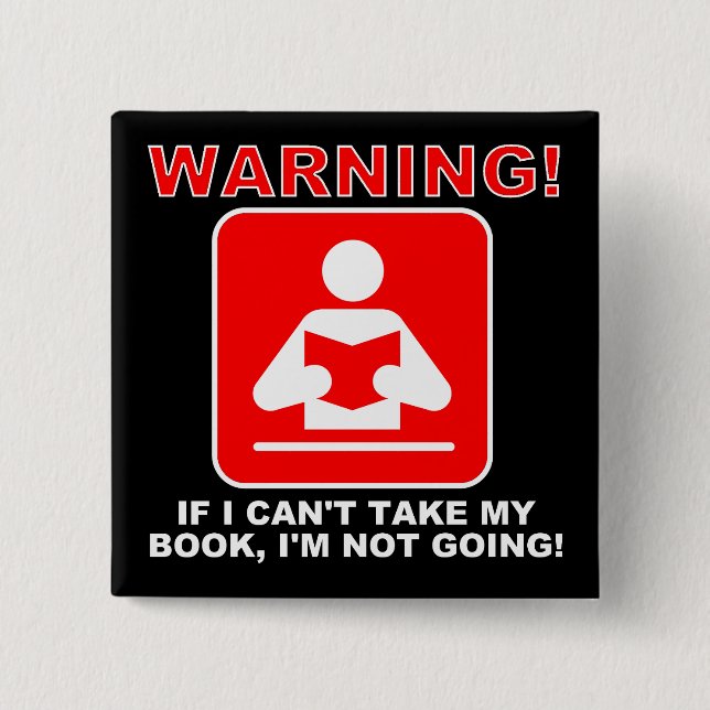 Carré 5 Cm Badge Épinglette Drôle Amoureux des Livres Bibliop (Devant)