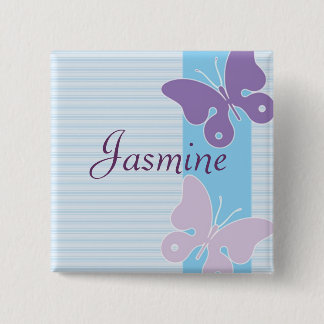Carré 5 Cm Badge nominatif personnalisé - papillons