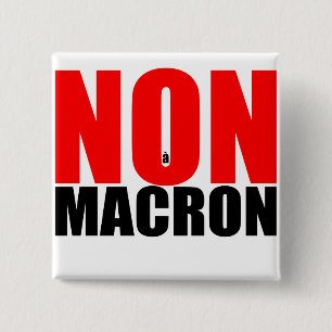 Carré 5 Cm Badge NON À MACRON
