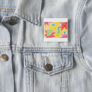 Carré 5 Cm Badge Pastel Couleur Rabbits Amour & Joie