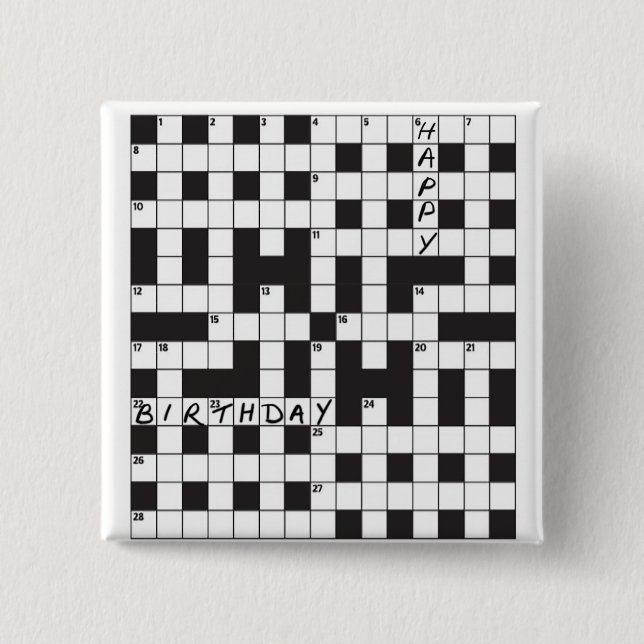 Carré 5 Cm Birthday badge - For crossword lovers (Devant)