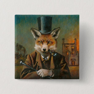 Carré 5 Cm Bouton Badge Dapper Fox