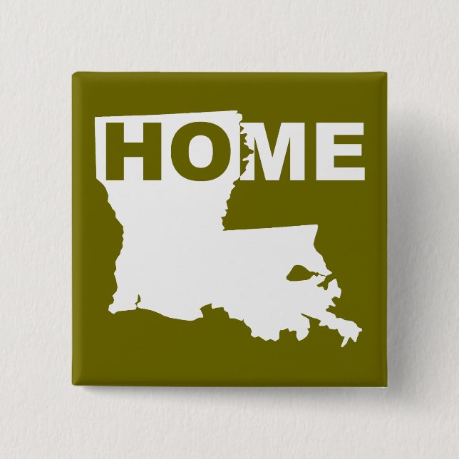 Carré 5 Cm Bouton Badge Épingle de la Louisiane loin de l'Éta (Devant)
