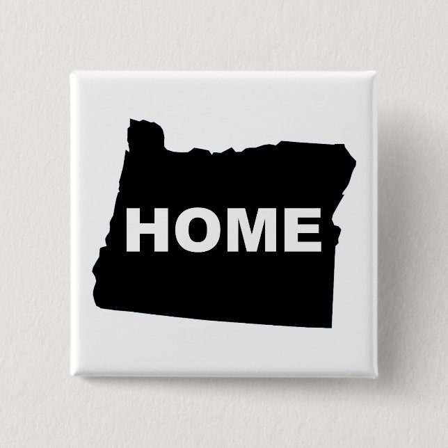 Carré 5 Cm Bouton Badge Épingle de l'Oregon, Maison Loin de l (Devant)