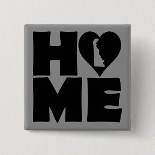 Carré 5 Cm Bouton Badge Épingle du cœur de la maison du Delaw
