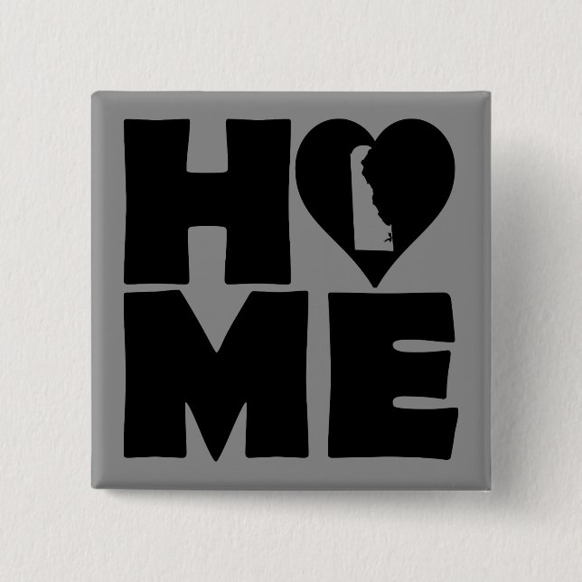 Carré 5 Cm Bouton Badge Épingle du cœur de la maison du Delaw (Devant)