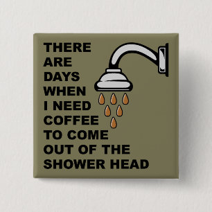 Carré 5 Cm Bouton drôle de badge d'épingle de tête de douche