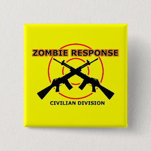 Carré 5 Cm Bouton drôle de badge d'humour de réponse de zombi