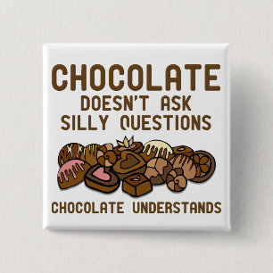 Carré 5 Cm Chocolat comprend le badge du bouton drôle