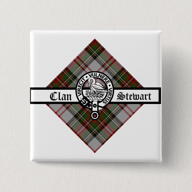 Carré 5 Cm Clan Stewart Fancy Crest Badge (Devant)