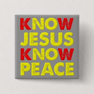 Carré 5 Cm Connaître Jésus Connaître La Paix Bouton Badge Chr