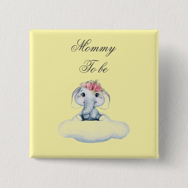 Carré 5 Cm Dreamy Days avec Rosie l'éléphant. Badge (Devant)