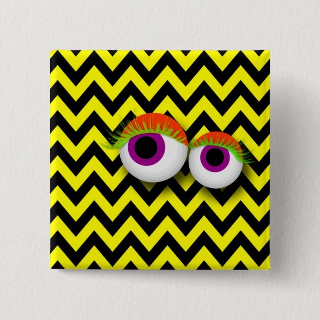 Carré 5 Cm EYE badge : yellow (Devant)
