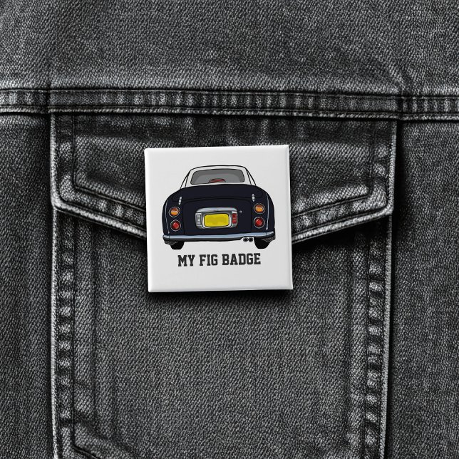 Carré 5 Cm Figarations Black Figaro Nom de voiture Badge (A fun figgy pin button badge to attach to you! Show off your love of blackfigaro cars)