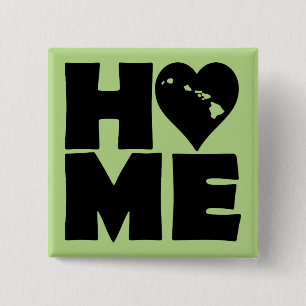 Carré 5 Cm Hawaii Home Heart State Button Badge Pin