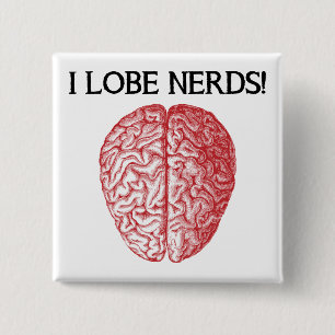 Carré 5 Cm Je Lobe Nerds Aimer Funny Bouton Badge Pin