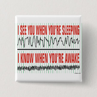 Carré 5 Cm Je te vois quand tu dors... Badge