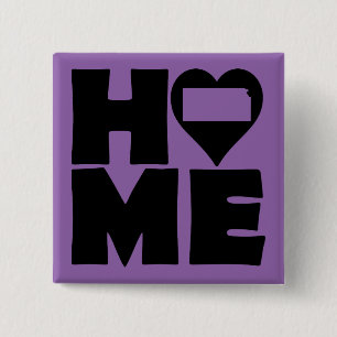 Carré 5 Cm Kansas Home Heart State Button Badge Pin