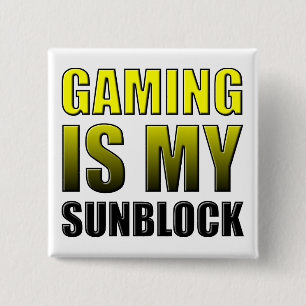 Carré 5 Cm Le jeu est mon écran solaire Badge Pin drôle