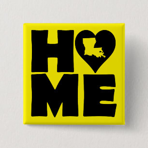 Carré 5 Cm Louisiana Accueil Heart State Button Badge Pin