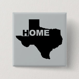 Carré 5 Cm Maison Texas loin de la maison Badge Bouton Bouton