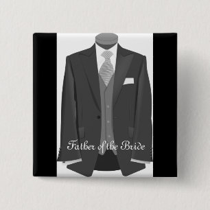 Carré 5 Cm Mariage Père de la mariée Pin Bouton Badge Cadeau
