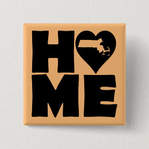 Carré 5 Cm Massachusetts Accueil Heart State Button Badge Pin