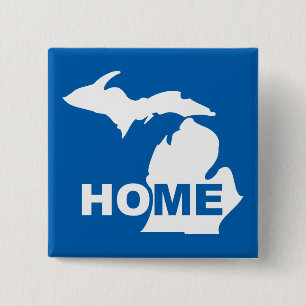 Carré 5 Cm Michigan Maison loin de State Button Badge Pin