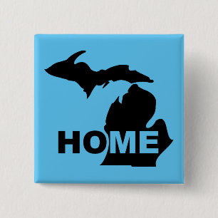 Carré 5 Cm Michigan Maison loin de State Button Badge Pin