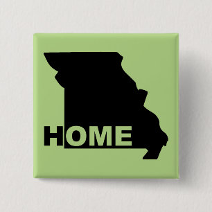 Carré 5 Cm Missouri Maison Loin de l'État Bouton Badge Épingl