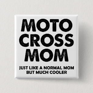 Carré 5 Cm Motocross Mom Funny Dirt Vélo Bouton Bouton Badge 
