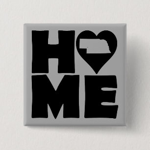 Carré 5 Cm Nebraska Home Heart State Button Badge Pin