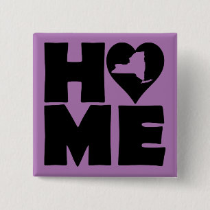 Carré 5 Cm Nouvelle York Maison Cœur État Bouton Badge Épingl