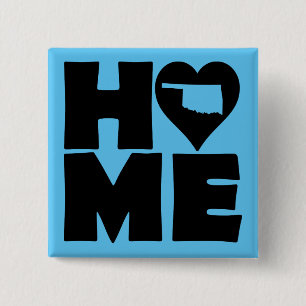 Carré 5 Cm Oklahoma Home Heart State Button Badge Pin