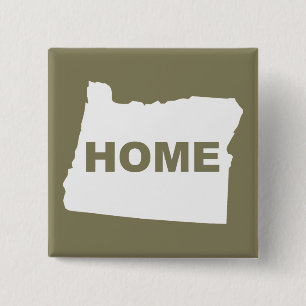 Carré 5 Cm Oregon Accueil Loin De L'État Bouton Badge Pin