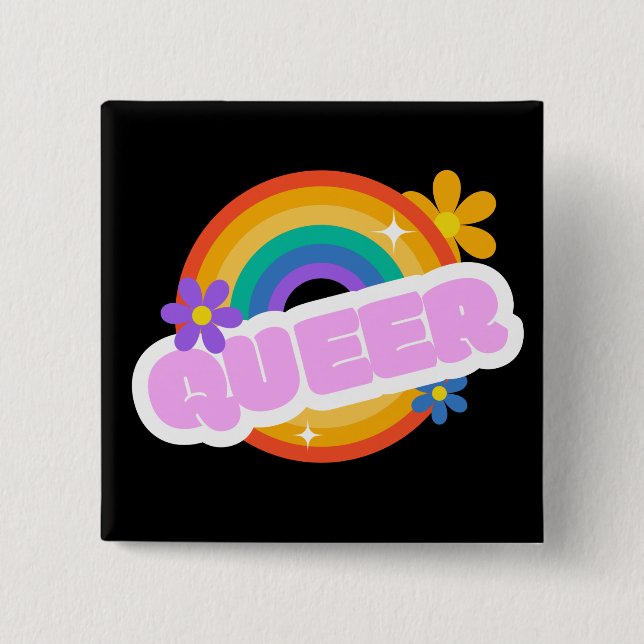 Carré 5 Cm Queer. LGBT+Pride. Badge (Devant)