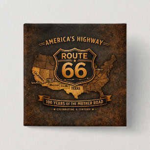 Carré 5 Cm route 66 Centenaire Highway Americana Badge Art