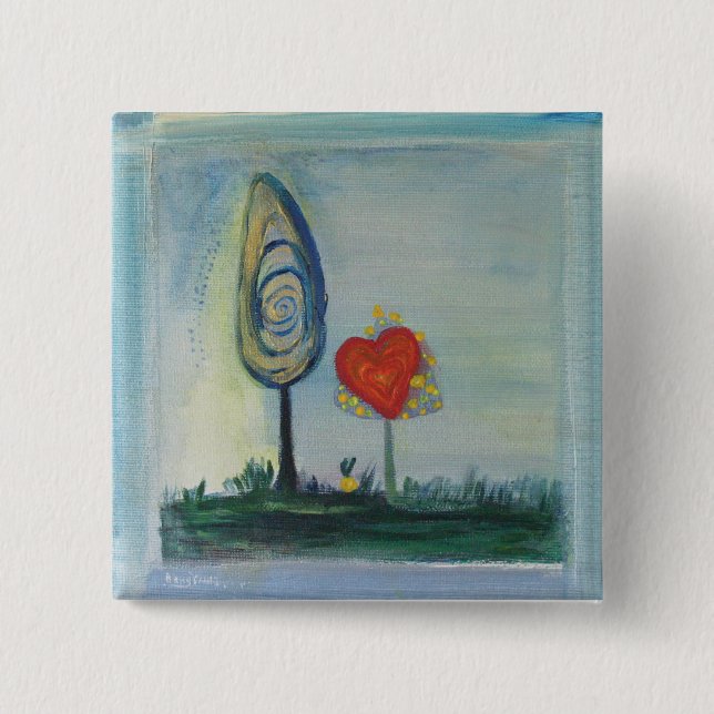 Carré 5 Cm Saint-Valentin, Badge d'amour (Devant)