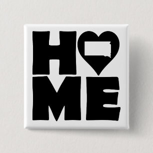 Carré 5 Cm South Dakota Accueil Heart State Button Badge Pin