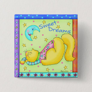 Carré 5 Cm Sweet Dreams Kitty Button Badge