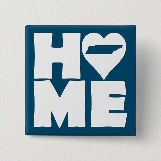 Carré 5 Cm Tennessee Accueil Heart State Button Badge Pin (Devant)