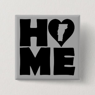 Carré 5 Cm Vermont Accueil Heart State Button Badge Pin