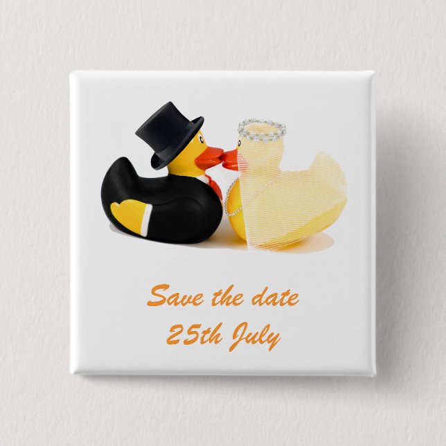 Carré 5 Cm Wedding ducks 2 ... Badge (Devant)