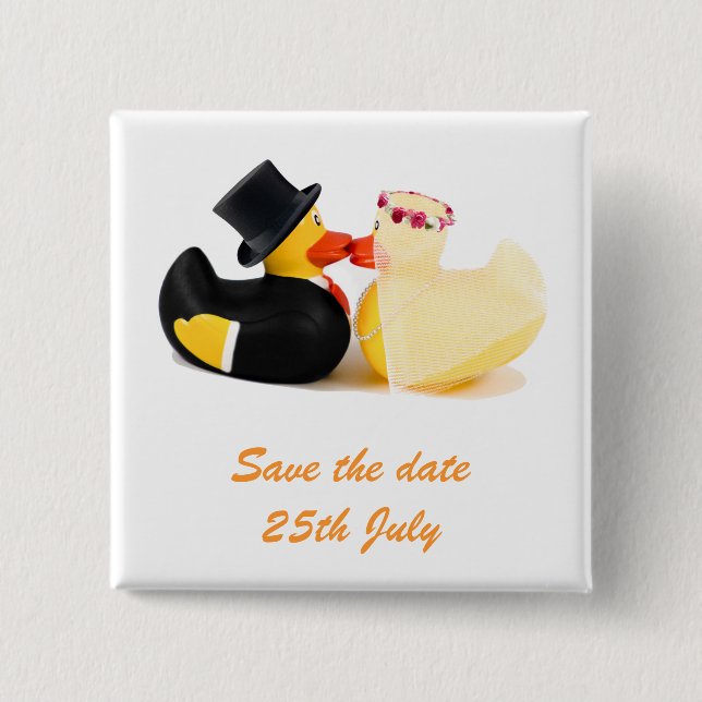 Carré 5 Cm Wedding ducks 4 ... Badge (Devant)