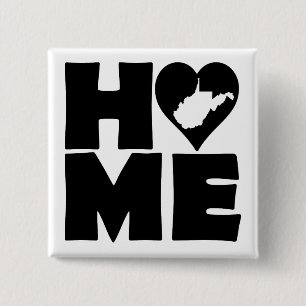 Carré 5 Cm West Virginia Home Heart State Button Badge Pin